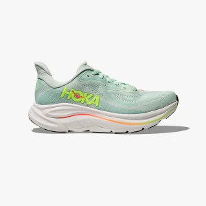 HOKA CLIFTON 10 W SEA GLASS/NEON FLAME