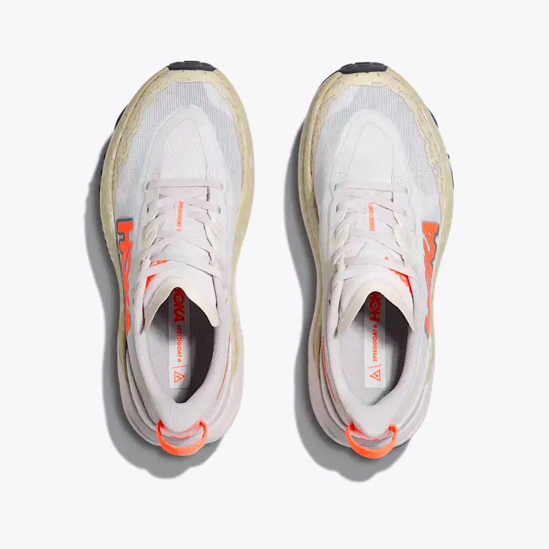 HOKA SPEEDGOAT 6 W WHITE/NEON TANGERINE - Imagen 5