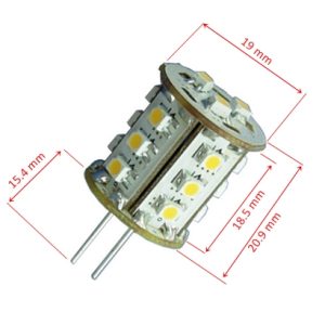 Bombilla LED G4 Carbest, 18 SMD LED´s 8-30V, 2,6W, 300º, 200 Lúmenes