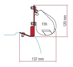 Adaptador toldo F35 para Ford Custom (2014-Actualidad) V362