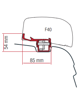 Adaptador FIAMMA toldo F40van para VW T5 / T6 ¡NOVEDAD!