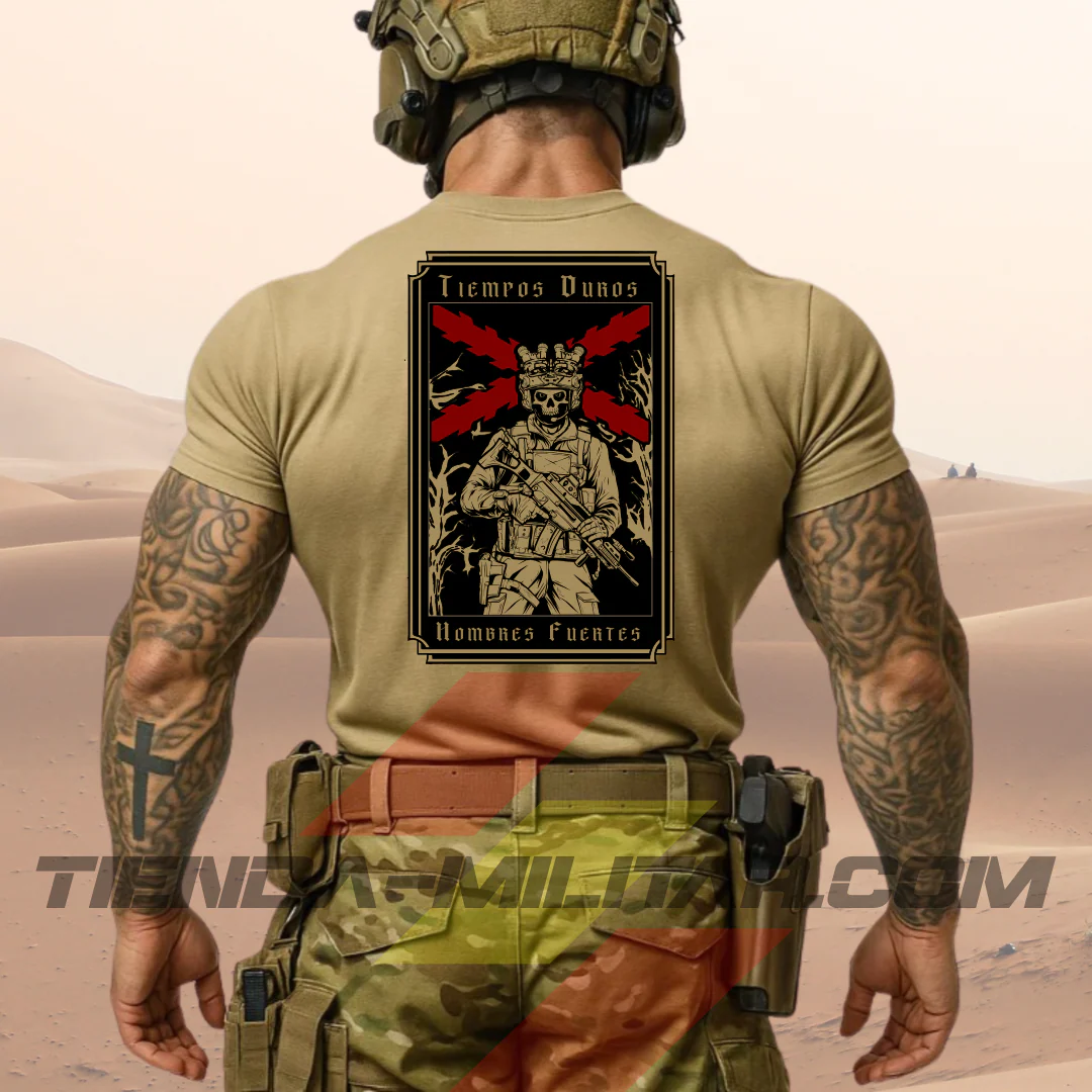 Camiseta algodón TIEMPOS DUROS HOMBRES FUERTES - Imagen 9