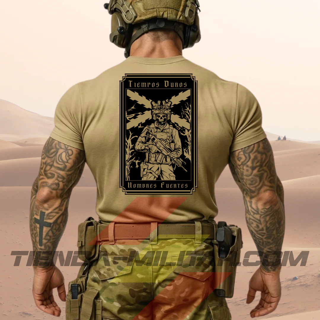 Camiseta algodón TIEMPOS DUROS HOMBRES FUERTES - Imagen 8