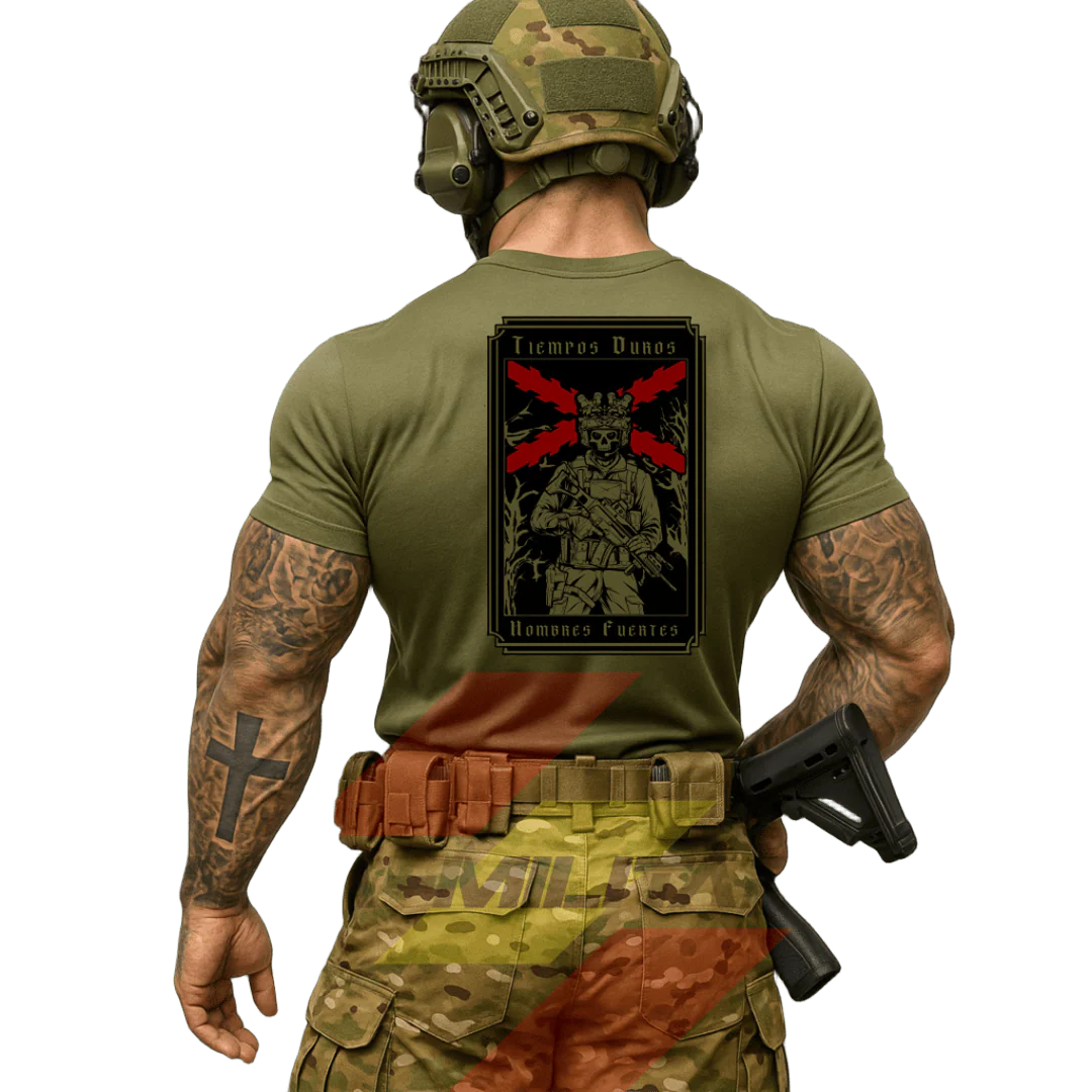 Camiseta algodón TIEMPOS DUROS HOMBRES FUERTES