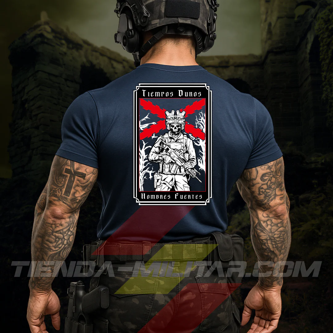 Camiseta algodón TIEMPOS DUROS HOMBRES FUERTES - Imagen 6