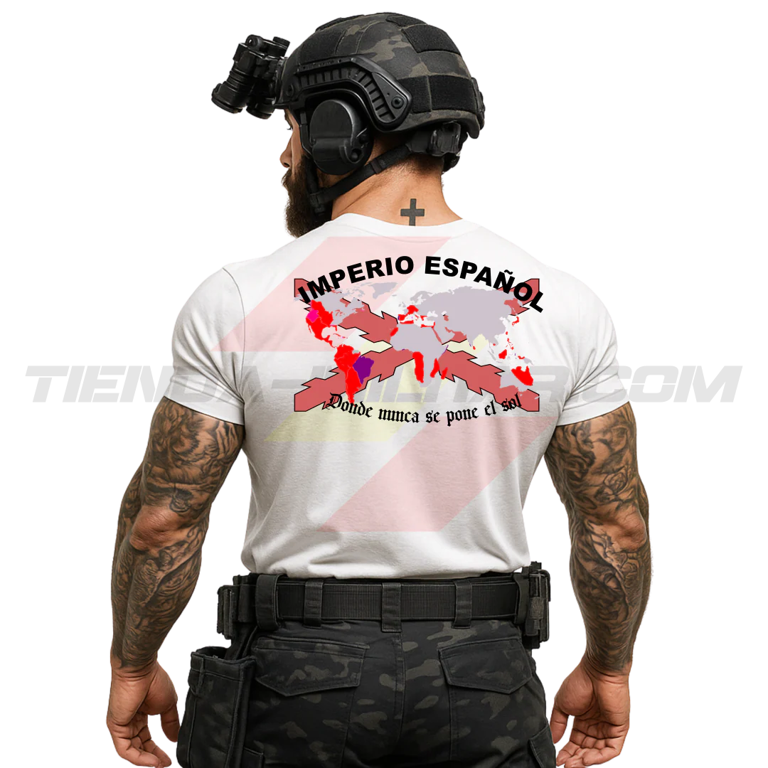 Camiseta Algodón Premium IMPERIO ESPAÑOL "DONDE NUNCA SE PONE EL SOL" - Imagen 4