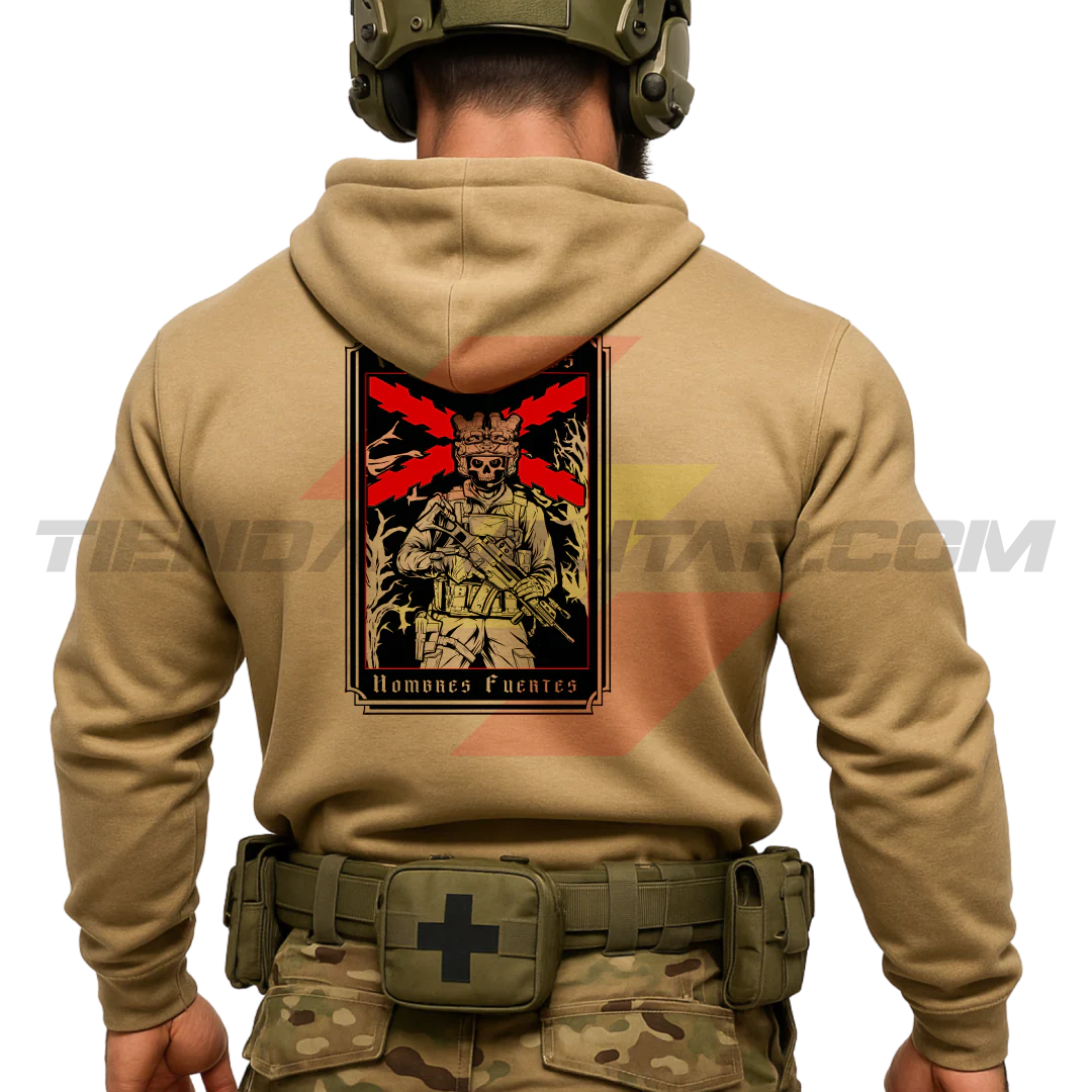 Sudadera Algodón Premium TIEMPOS DUROS HOMBRES FUERTES - Imagen 2