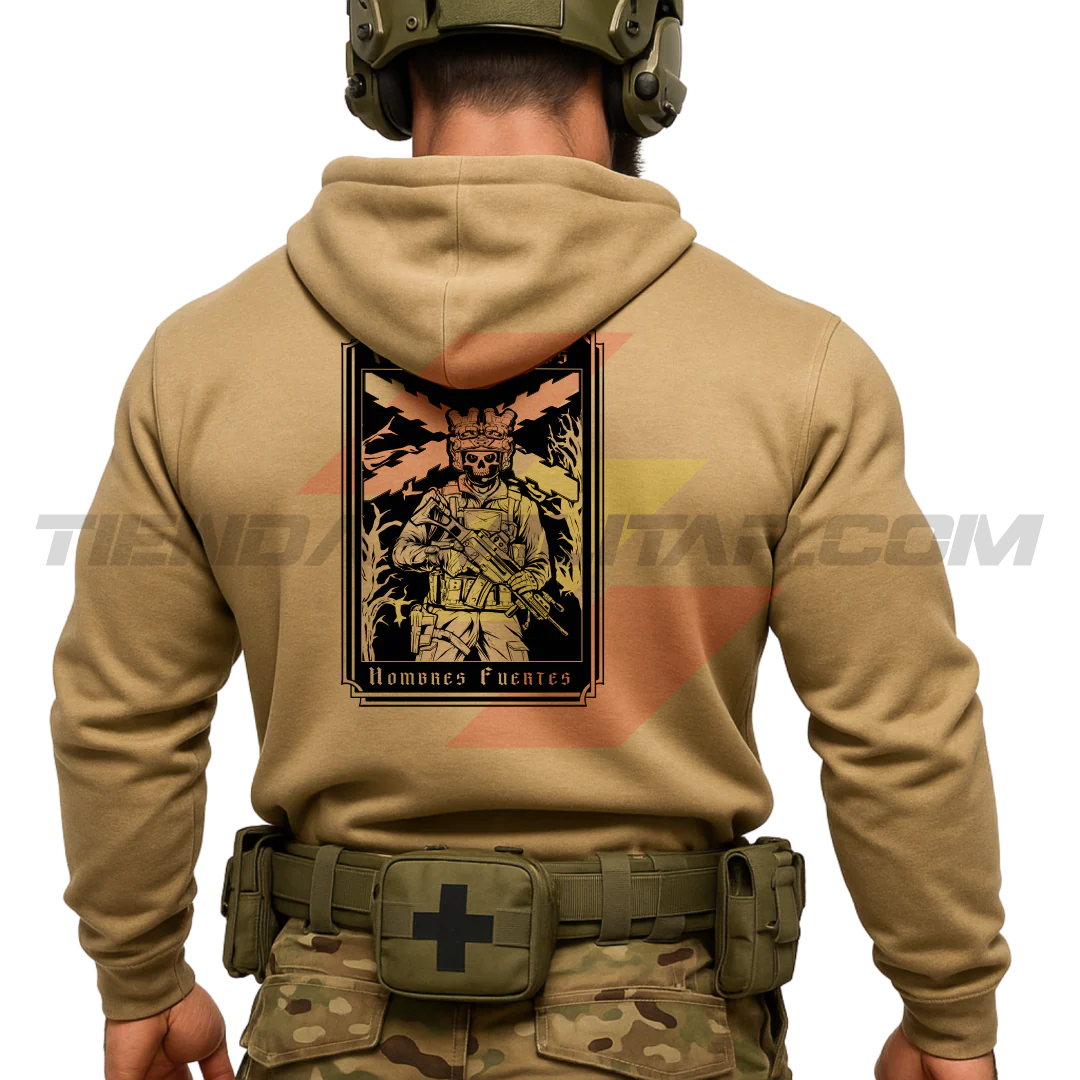 Sudadera Algodón Premium TIEMPOS DUROS HOMBRES FUERTES - Imagen 3