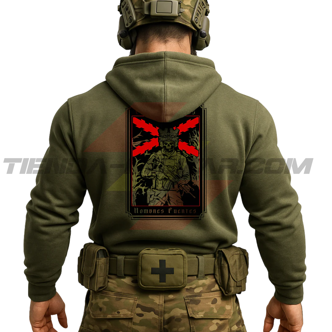 Sudadera Algodón Premium TIEMPOS DUROS HOMBRES FUERTES - Imagen 9