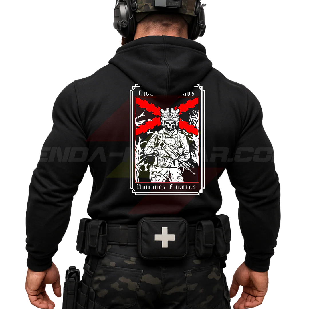 Sudadera Algodón Premium TIEMPOS DUROS HOMBRES FUERTES - Imagen 5