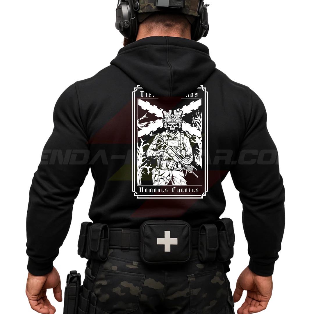 Sudadera Algodón Premium TIEMPOS DUROS HOMBRES FUERTES - Imagen 6