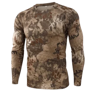 Camiseta militar manga larga hombre