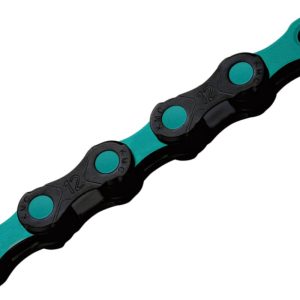 Cadena KMC DLC 12V NEGRO/CELESTE  126P