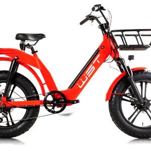 Bicicleta eléctrica ruedas gordas 20″ – FAT E-Bike CARGO LIPARI – Rojo