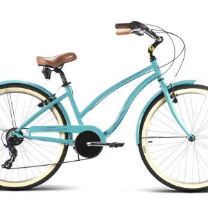 Bicicleta JL Wenti 26″ Beach Cruiser – Acero, Shimano RevoShift 6V, V‑brake, Llantas de Aluminio