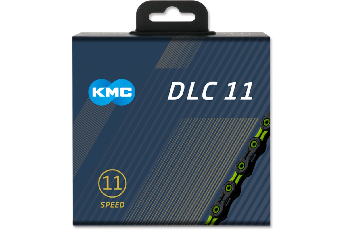 Cadena KMC 11V Super Light DLC NEGRO-VERDE 118P - Imagen 3