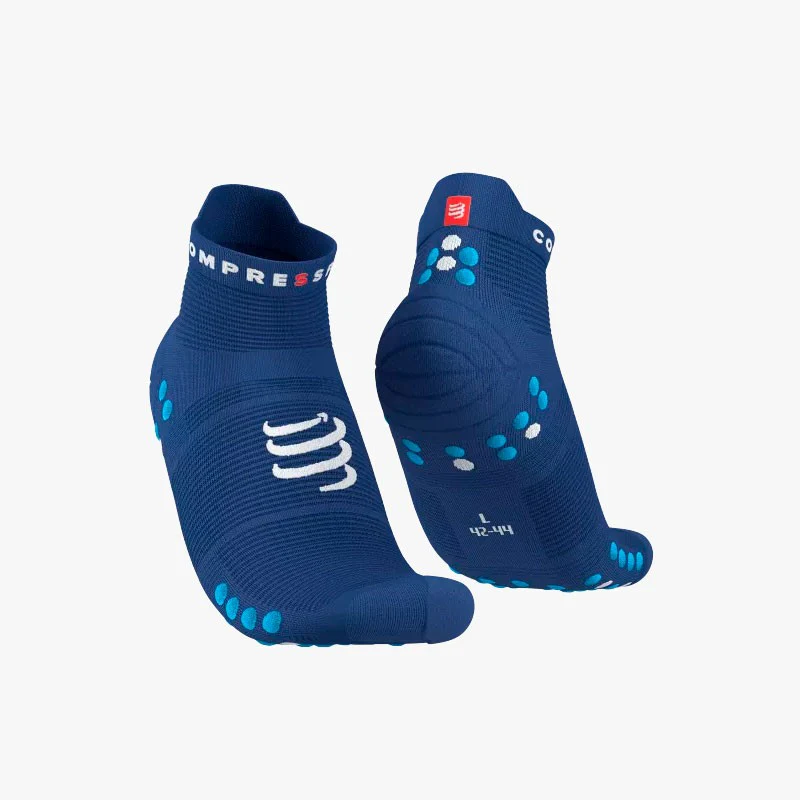 CALCETINES COMPRESSPORT PRO RACING SOCK V4 RUN LOW FLUO BLUE