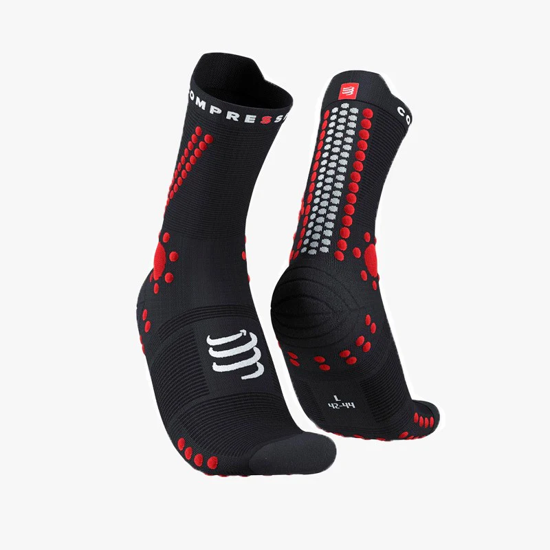 CALCETINES COMPRESSPORT PRO RACING TRAIL V4 NEGRO/ROJO - Imagen 2