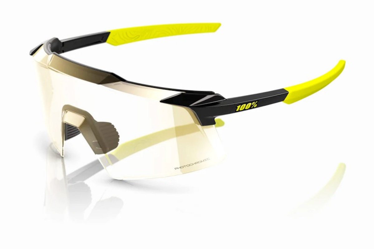 Gafas ciclismo 100% – Aerocraft® – Gloss Metallic Black – Gold Mirror Photochromic