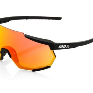 Gafas ciclismo 100% – RACETRAP® – Soft Tact Black Hiper Red Multilayer Mirror Lens