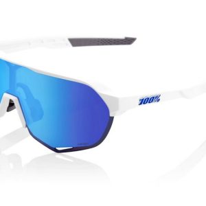 Gafas ciclismo 100% – S2® – Matte White – Hiper Blue Multilayer Mirror Lens