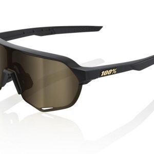 Gafas ciclismo 100% – S2® – Matte Black – Soft Gold Mirror Lens