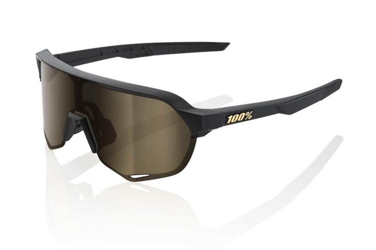 Gafas ciclismo 100% – S2® – Matte Black – Soft Gold Mirror Lens