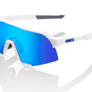 Gafas ciclismo 100% – S3™ – Matte White – HiPER® Blue Multilayer Mirror Lens