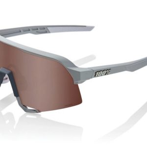 Gafas ciclismo 100% – S3™ – Soft Tact Stone Grey – HiPER® Crimson Silver Mirror Lens
