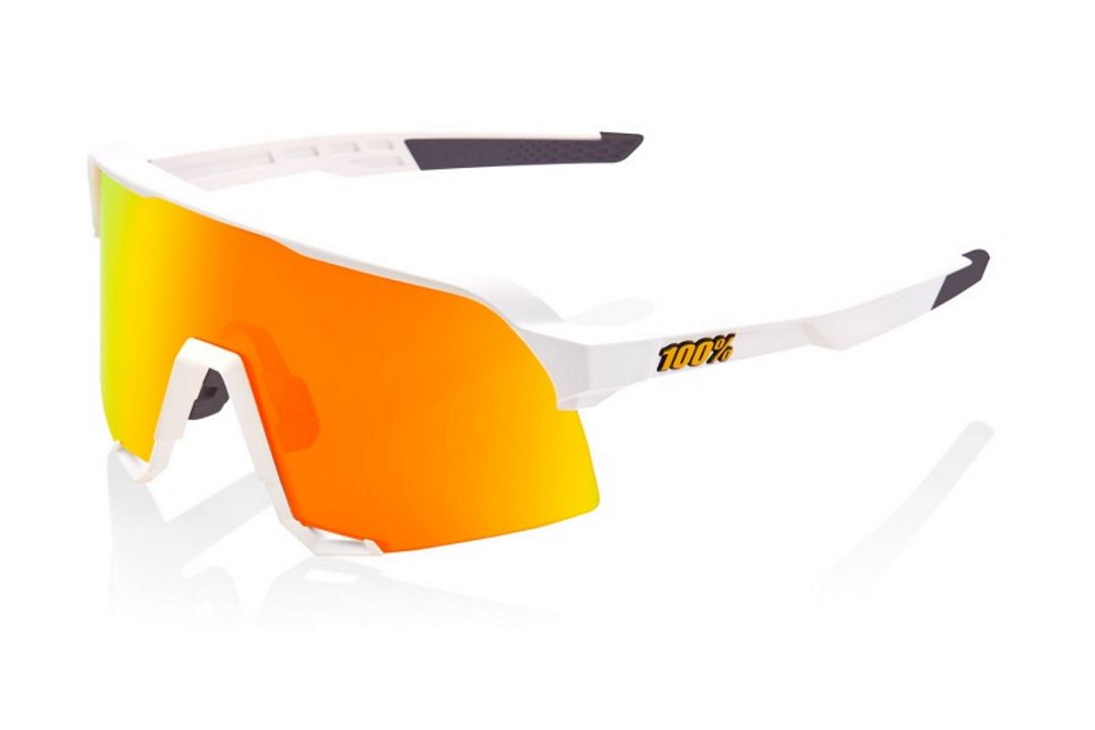 Gafas ciclismo 100% – S3™ – Soft Tact White – HiPER® Red Multilayer Mirror Lens