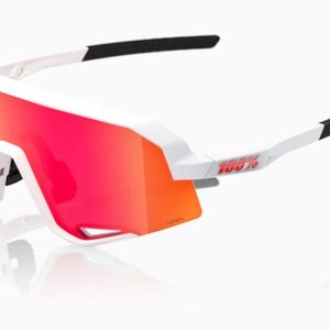 Gafas ciclismo 100% – Slendale – Matte White – Hiper Red Multilayer Mirror