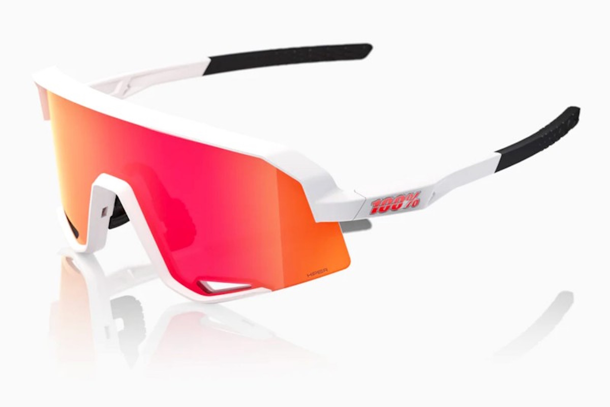 Gafas ciclismo 100% – Slendale – Matte White – Hiper Red Multilayer Mirror - Imagen 2