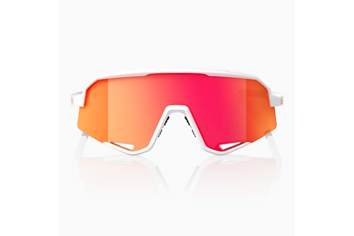 Gafas ciclismo 100% – Slendale – Matte White – Hiper Red Multilayer Mirror - Imagen 4