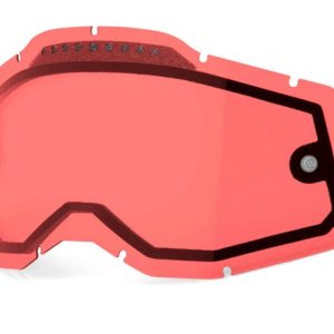Lentes Reemplazo Gafas máscara 100% – RACECRAFT2 Goggle – Red Dual Panel