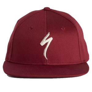 Gorra Specialized ala plana – Garnet Red/Birch White