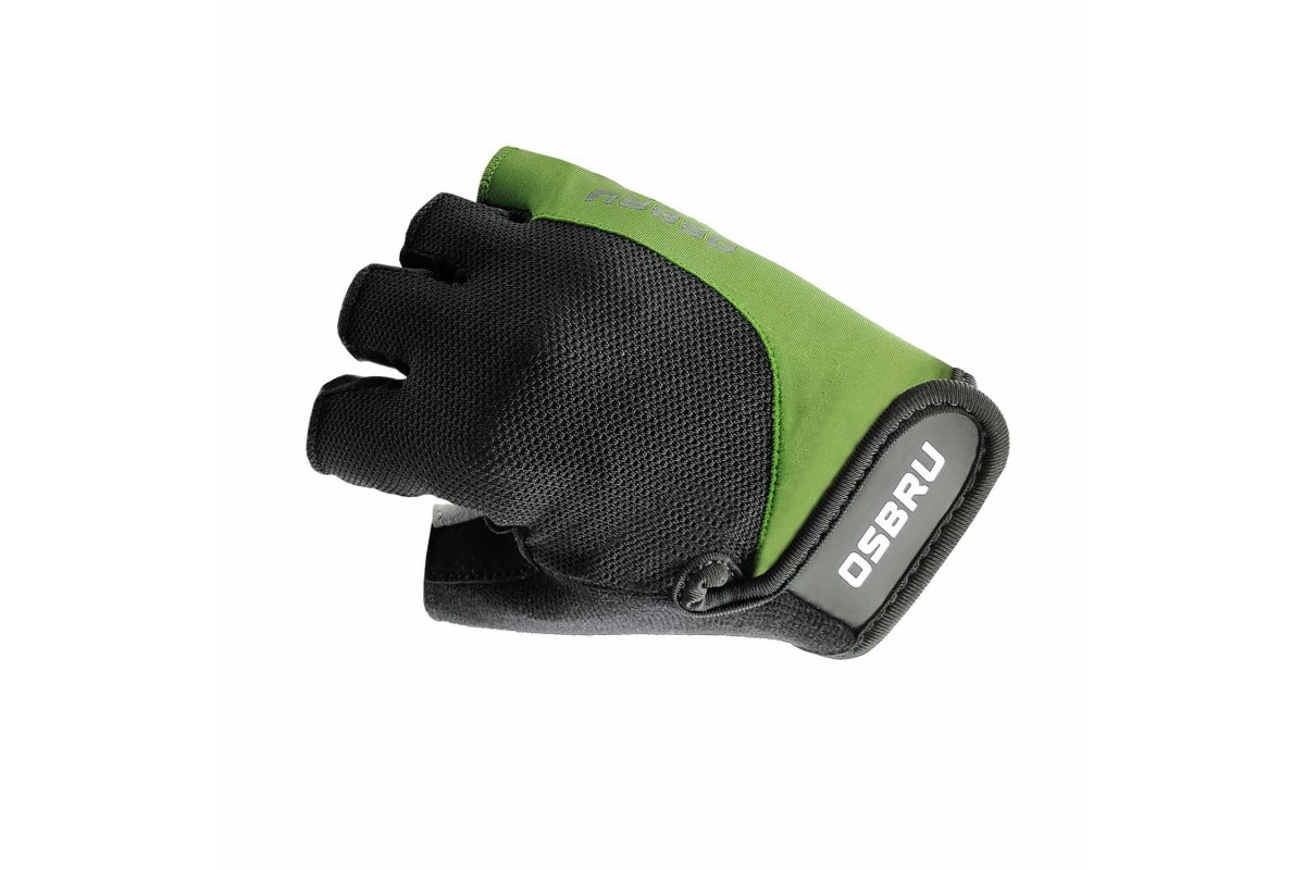 Guantes cortos ciclismo OSBRU EVOLUTION BRUN – Black/Green - Imagen 3