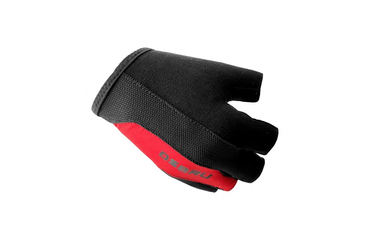 Guantes cortos ciclismo OSBRU EVOLUTION MILI – Black/Red - Imagen 3