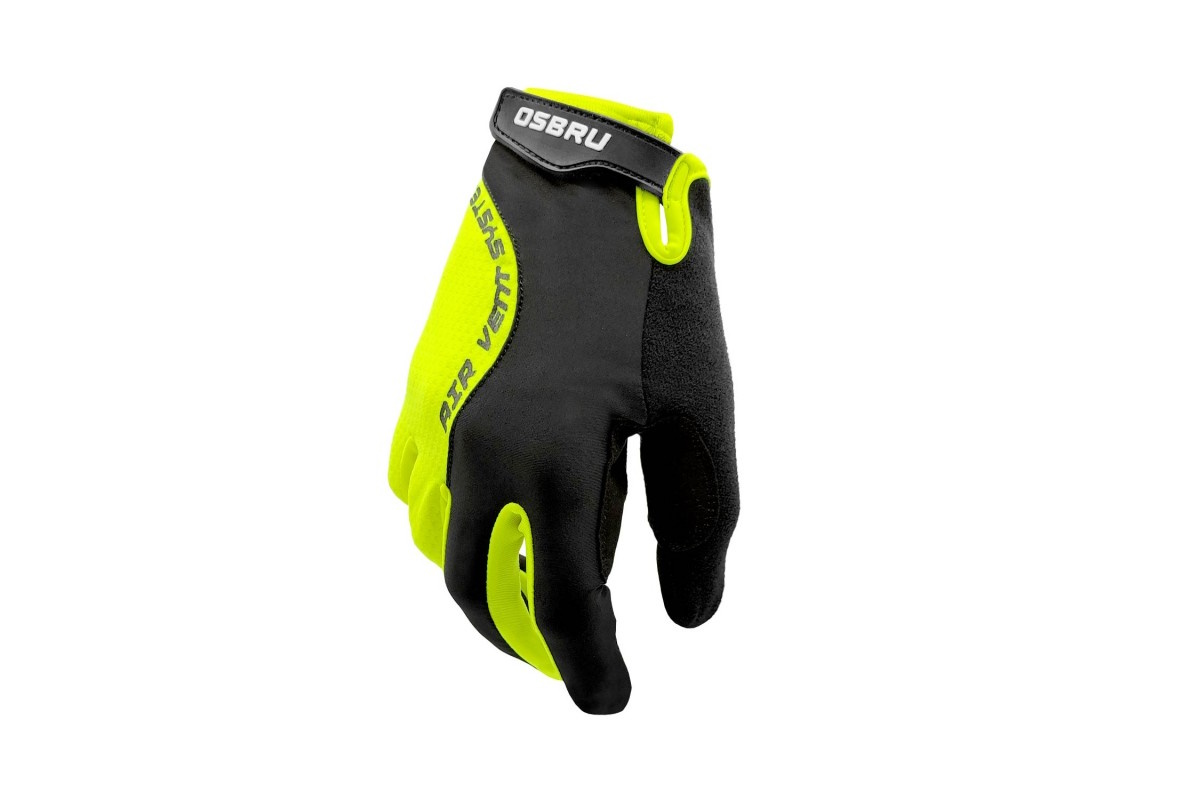 Guantes largos ciclismo OSBRU RACE DOMI – Black/Neon Yellow - Imagen 3