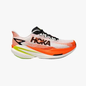 HOKA MACH X 3 WHITE/NEON TANGERINE