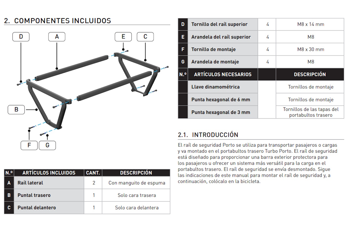 Raíles de Seguridad Porto | Specialized | Compatibles con Portabultos MIK, Transporte de Pasajeros y Eurocrate - Imagen 3