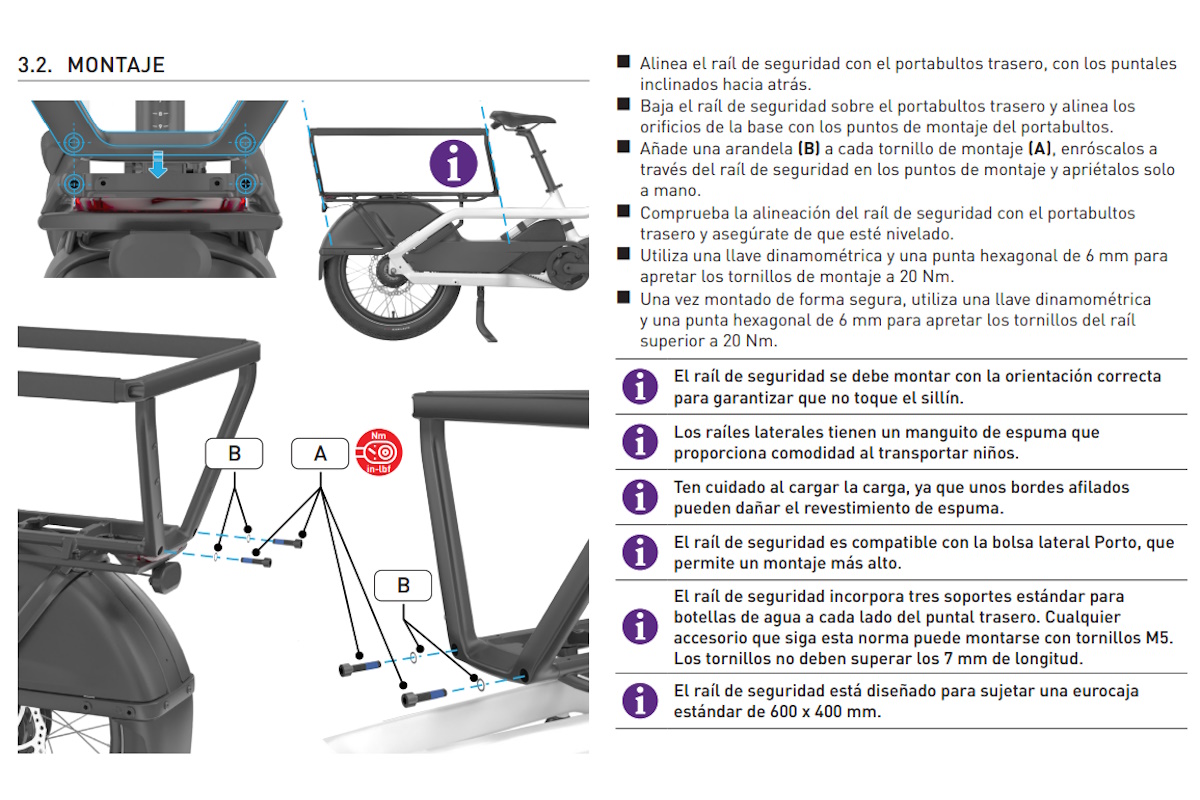 Raíles de Seguridad Porto | Specialized | Compatibles con Portabultos MIK, Transporte de Pasajeros y Eurocrate - Imagen 5