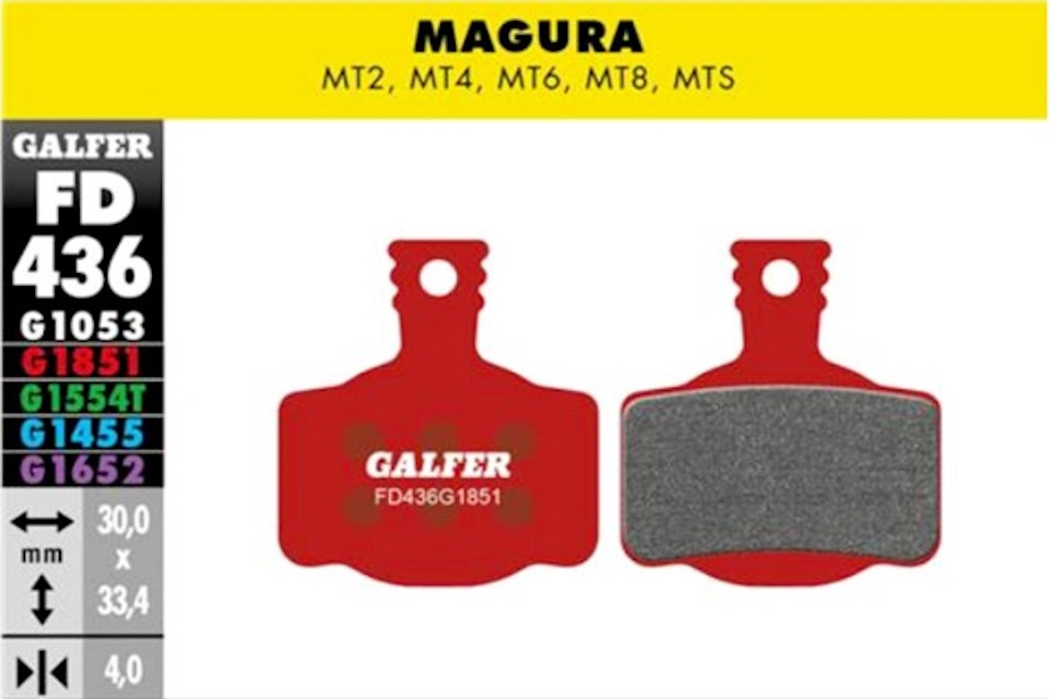 Pastillas de freno Galfer FD436Avanced – G1851 – Magura MT2 – MT4 – MT6 – MT8 – MTS – Campagnolo H11 - Imagen 2