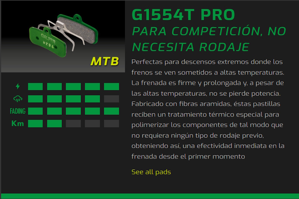 Pastillas de freno Galfer FD469 – Pro – G1554T – Sram - Imagen 3