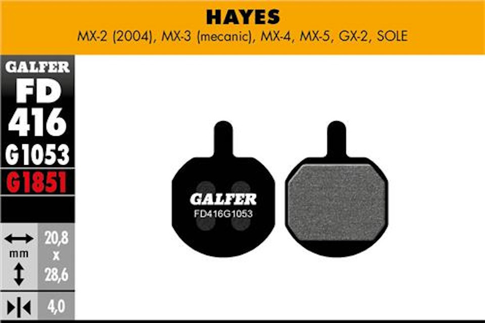 Pastillas de freno Galfer FD416 – G1053 – Hayes – Promax - Imagen 2