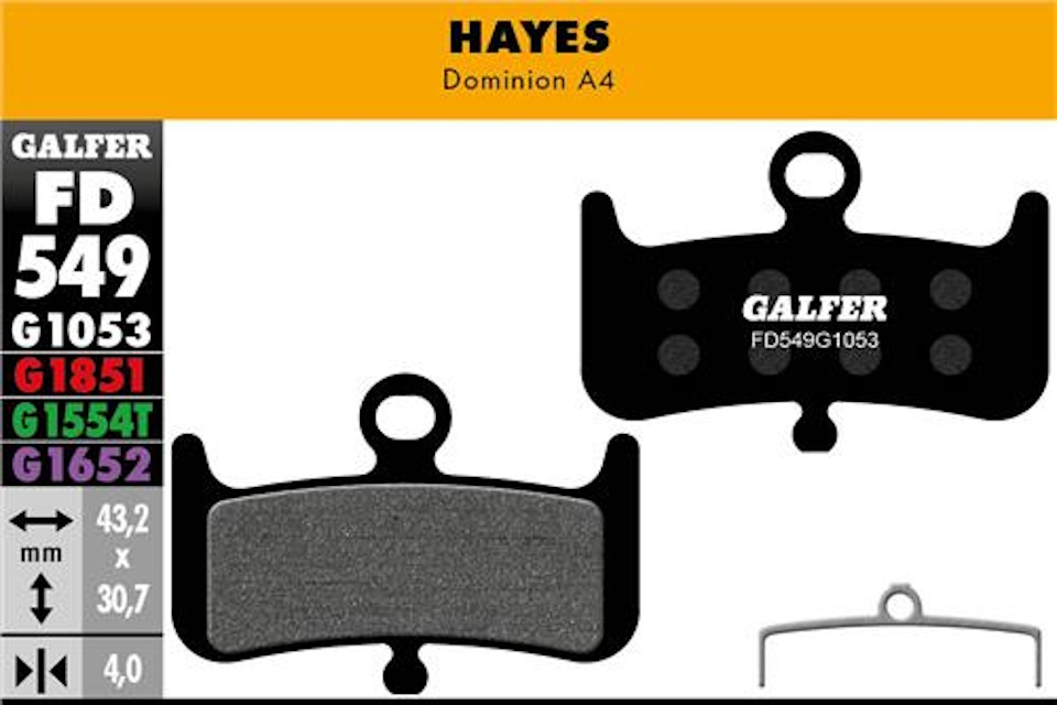 Pastillas de freno Galfer FD549 – G1053 – Hayes