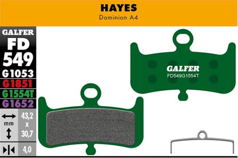 Pastillas de freno Galfer FD549 – Pro – G1554T – Hayes