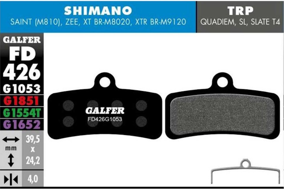 Pastillas de freno Galfer FD426 – G1053 – Shimano – Tektro – TRP