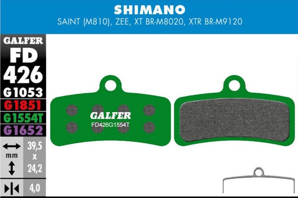Pastillas de freno Galfer FD426 – Pro – G1554 – Shimano – Tektro – TRP - Imagen 2