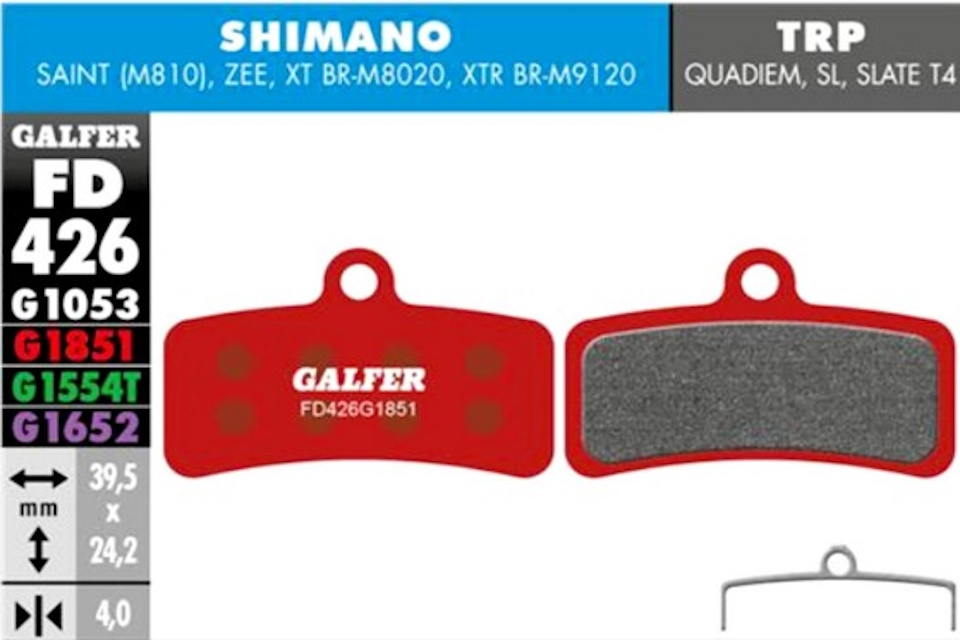 Pastillas de freno Galfer FD426 – G1851 – Shimano – Tektro – TRP - Imagen 2