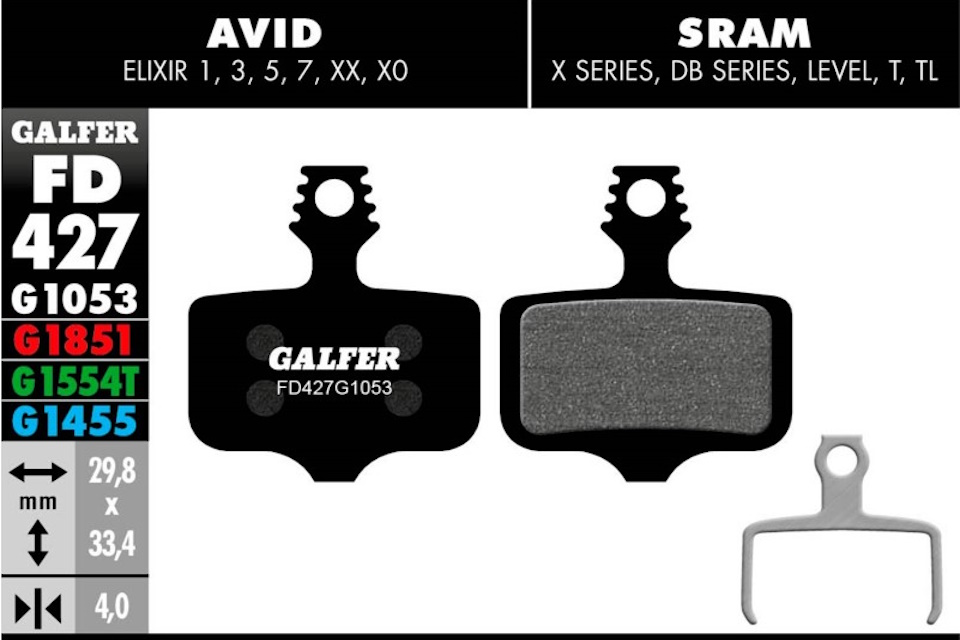 Pastillas de freno Galfer FD427 – G1053 – Sram – Avid - Imagen 2